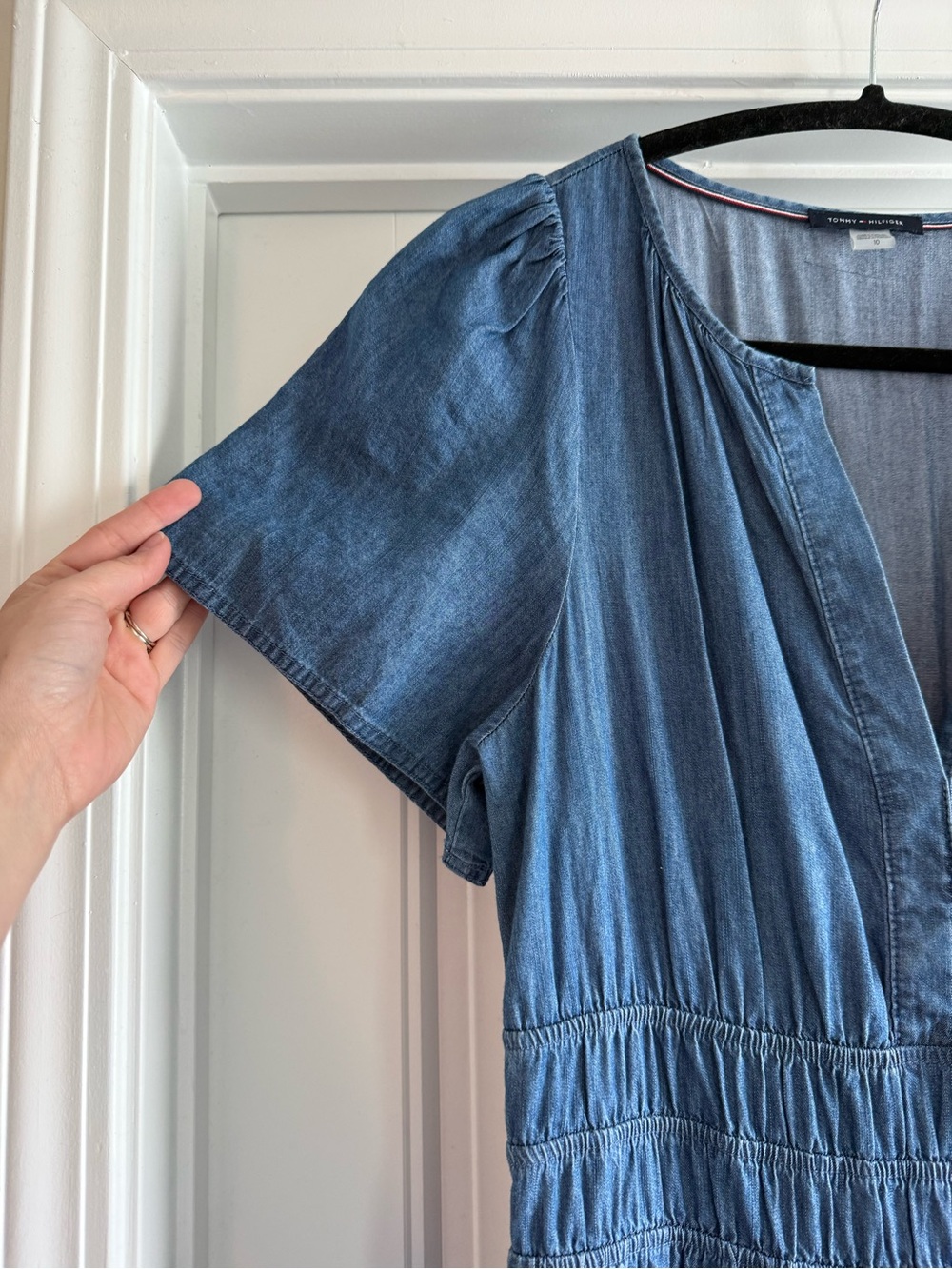 NWT Tommy Hilfiger tiered denim maxi dress, size 10 - Picture 4 of 5